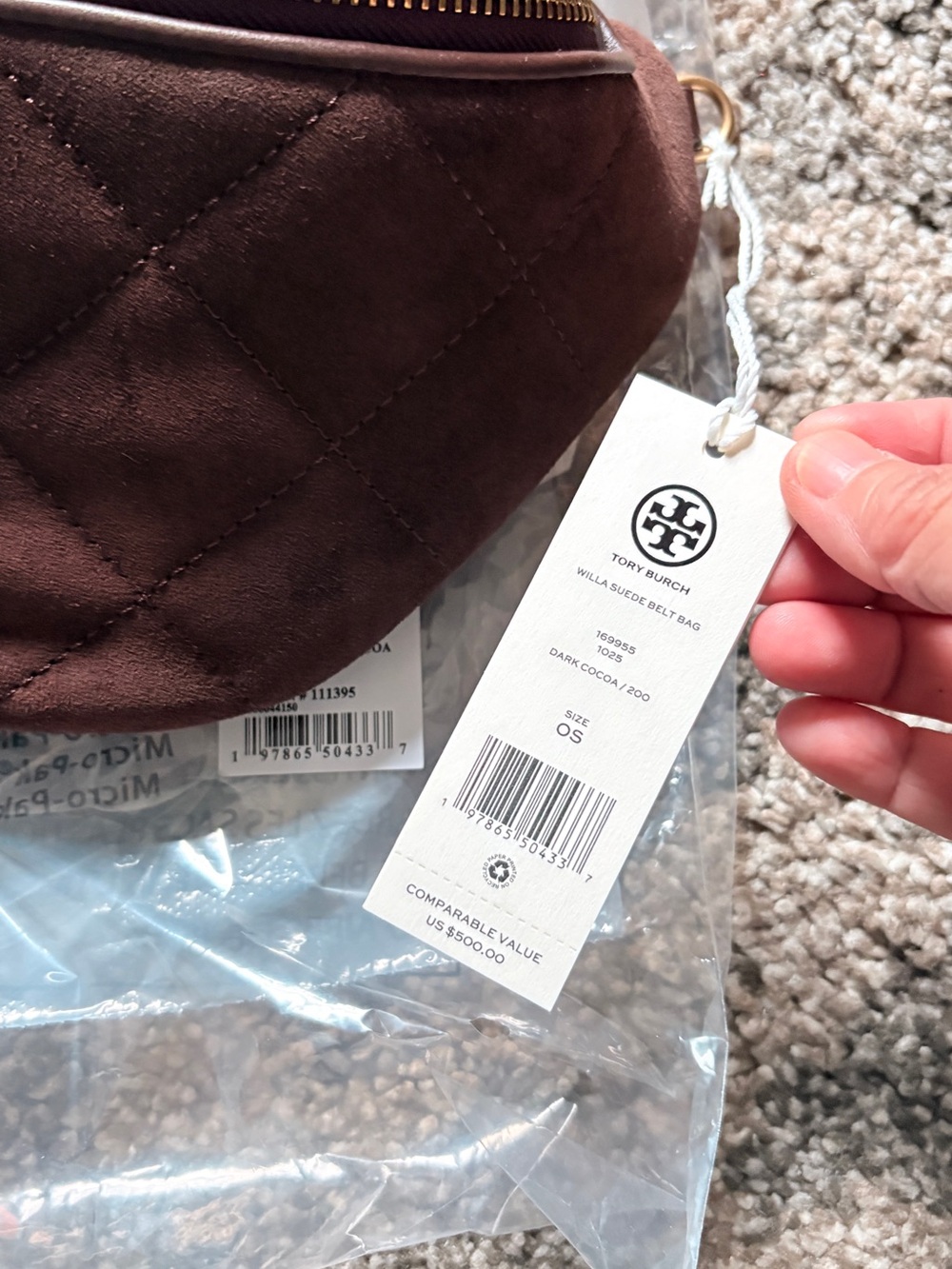 Tory Burch Willa Suede Belt Bag/crossbody  in Dark Cocoa - Picture 4 of 10